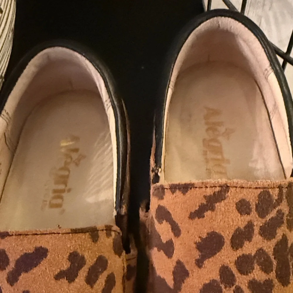 Alegria Kids Leopard Print Slip-On Moccasins - Brown
